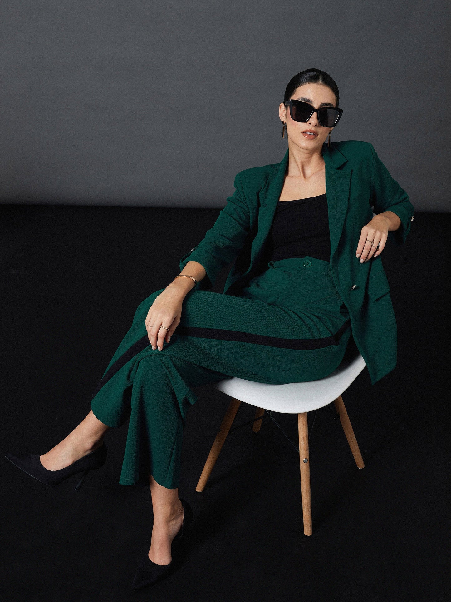 Emerald Side Tape Straight Pants