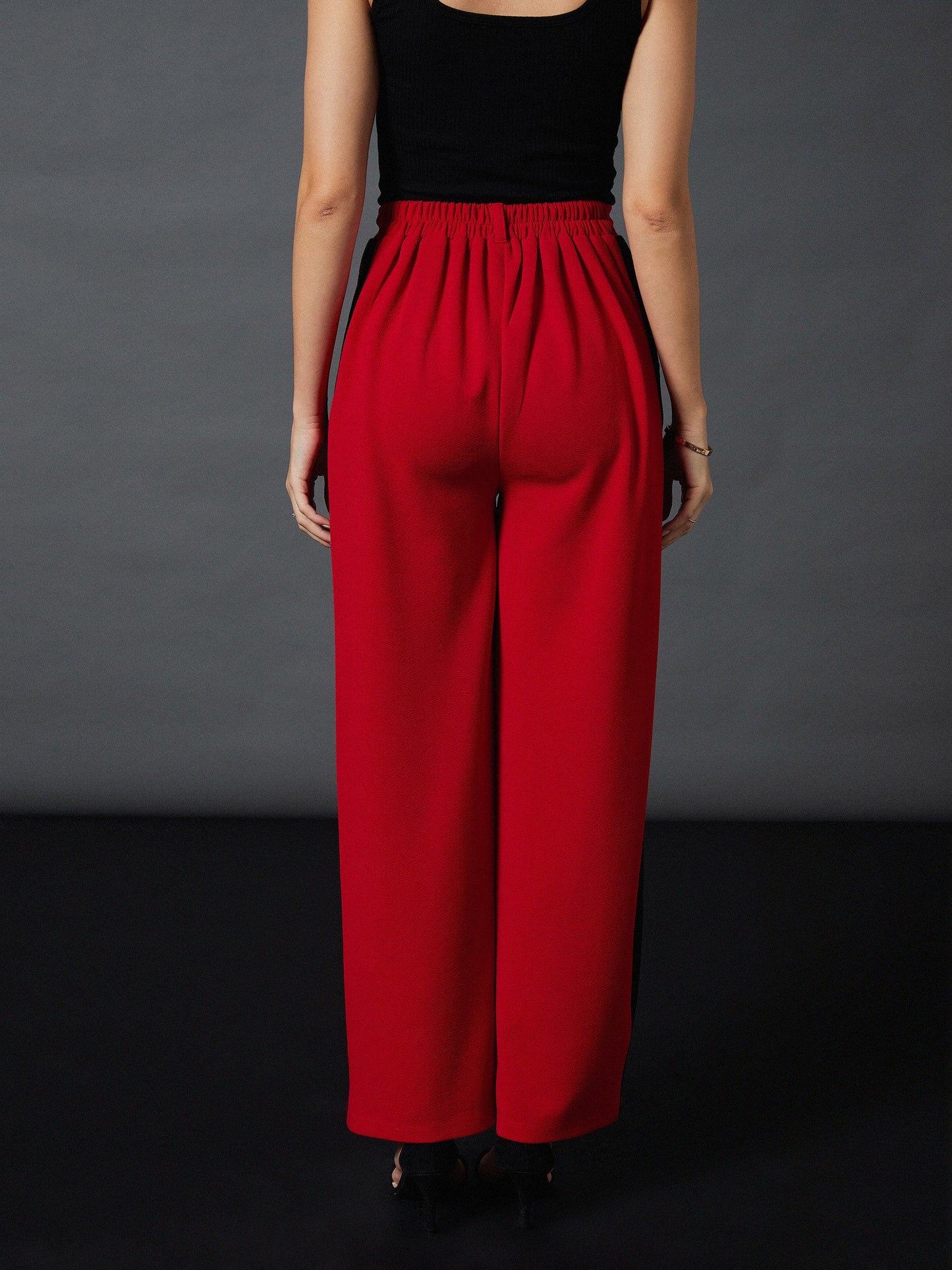 Red Side Tape Straight Pants