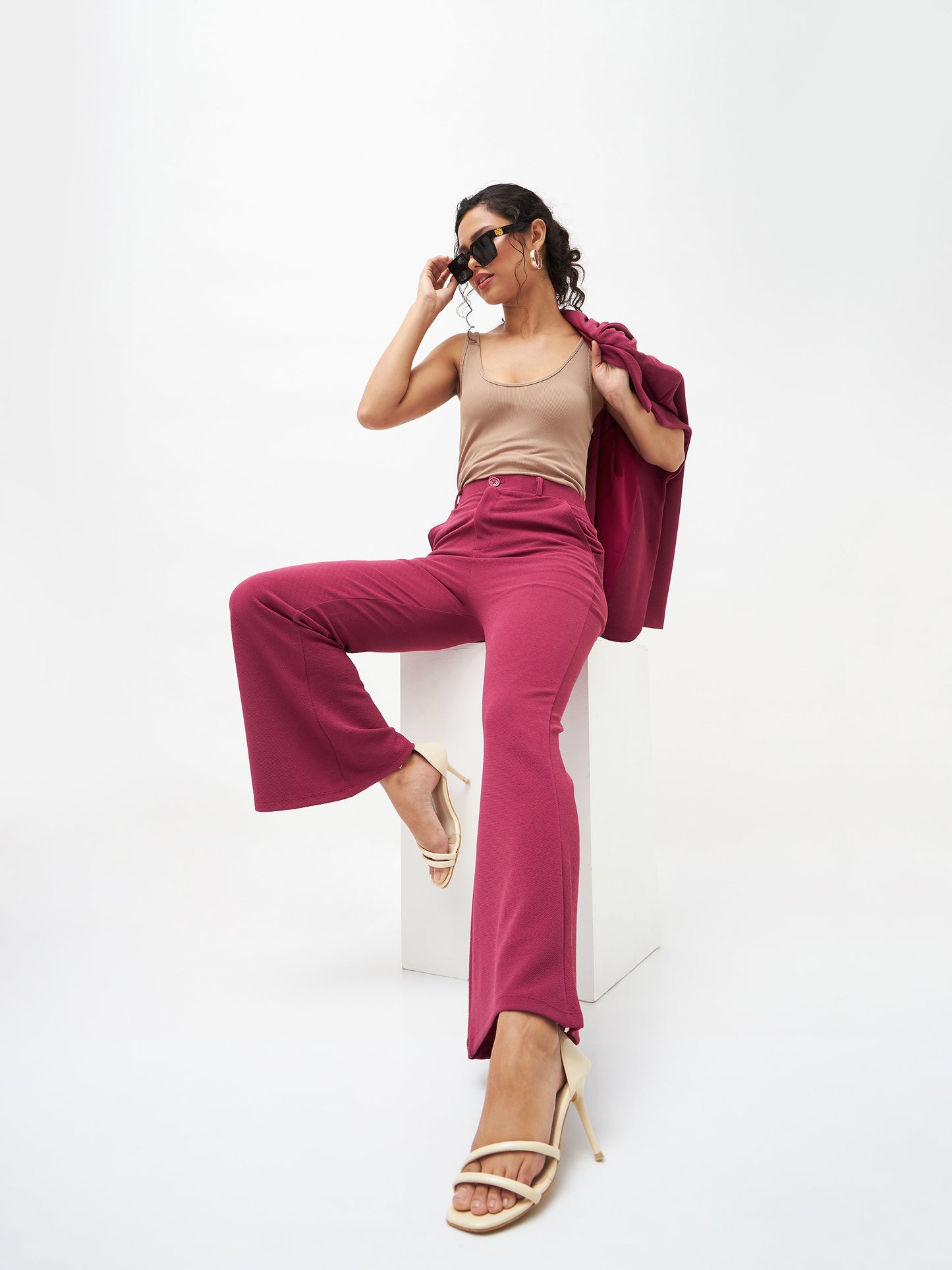 Mauve Bell Bottom Pants