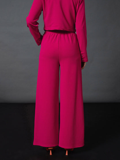Pink Front Darted Palazzo Pants