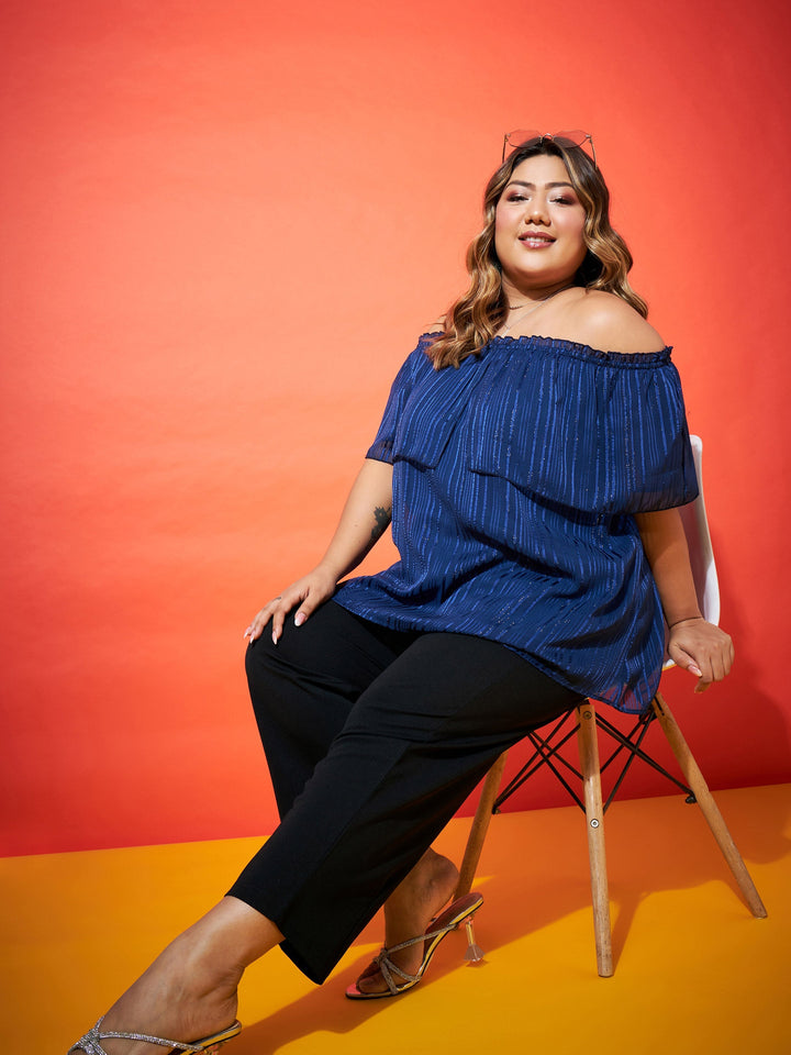 Black Balloon Fit Pants-SASSAFRAS Curve