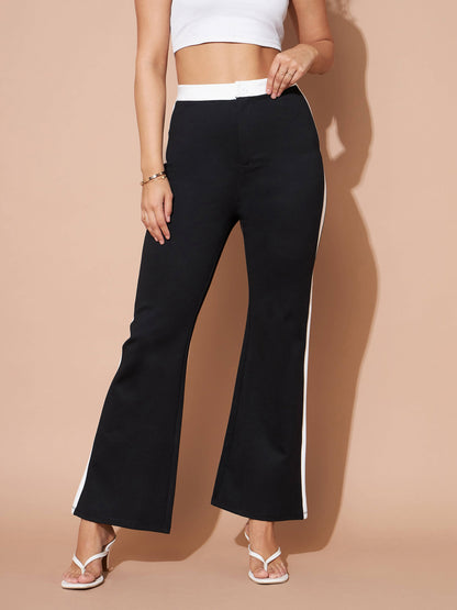 Black And White Colour Block Pants