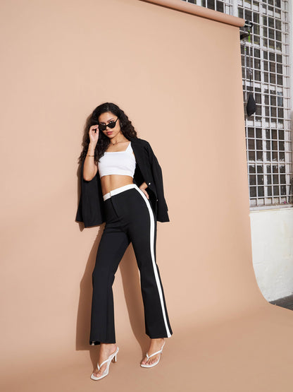 Black And White Colour Block Pants