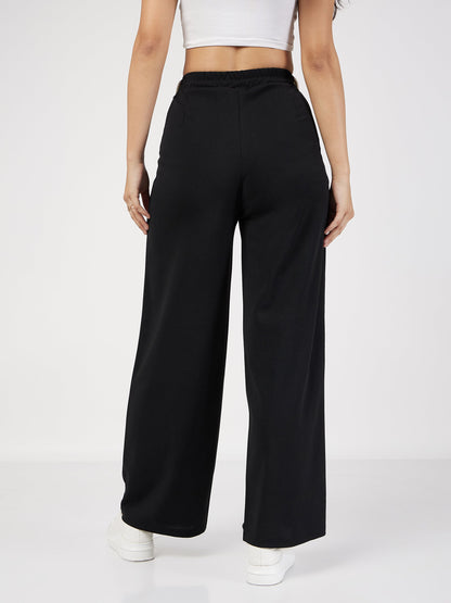 Black Contrast Waistband Cargo Pants