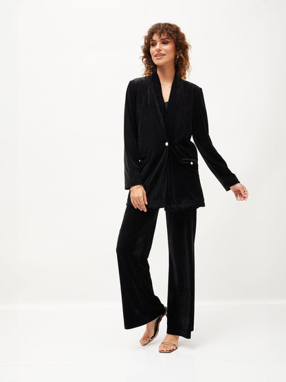 Black Velvet Bell Bottom Pants