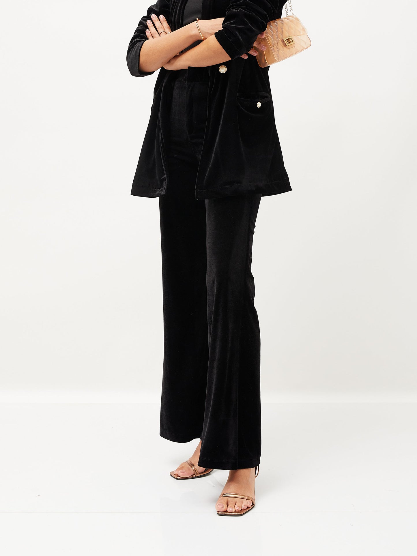 Black Velvet Bell Bottom Pants