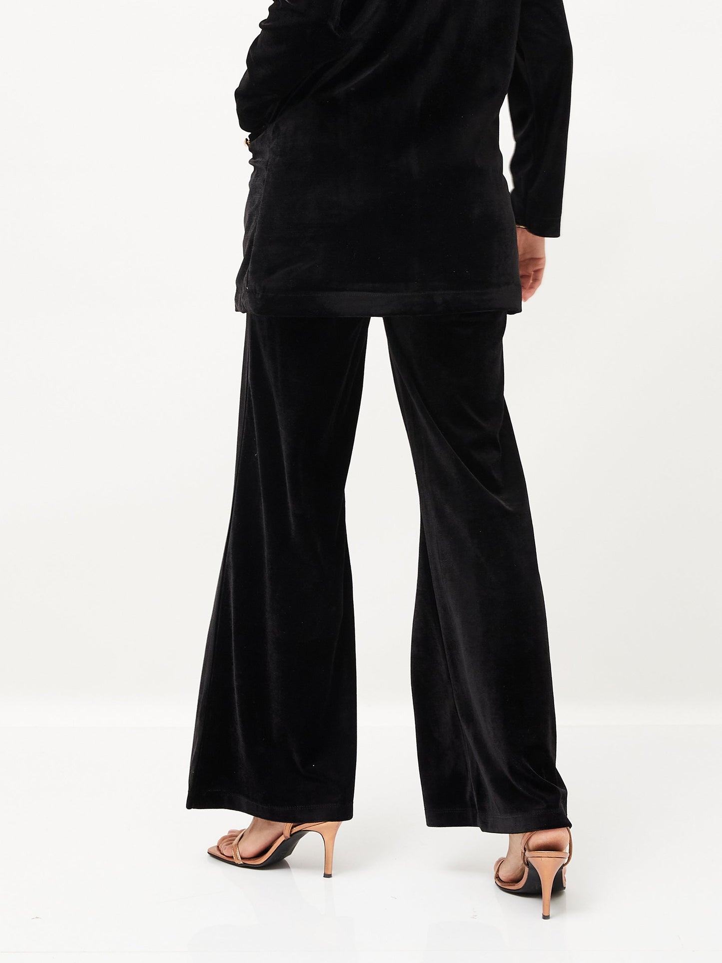 Black Velvet Bell Bottom Pants