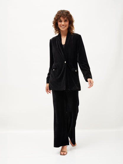 Black Velvet Bell Bottom Pants