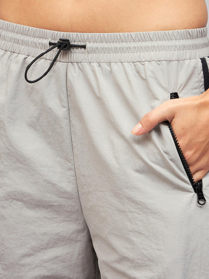 Light Grey Side Tape Cargo Parachute Pants
