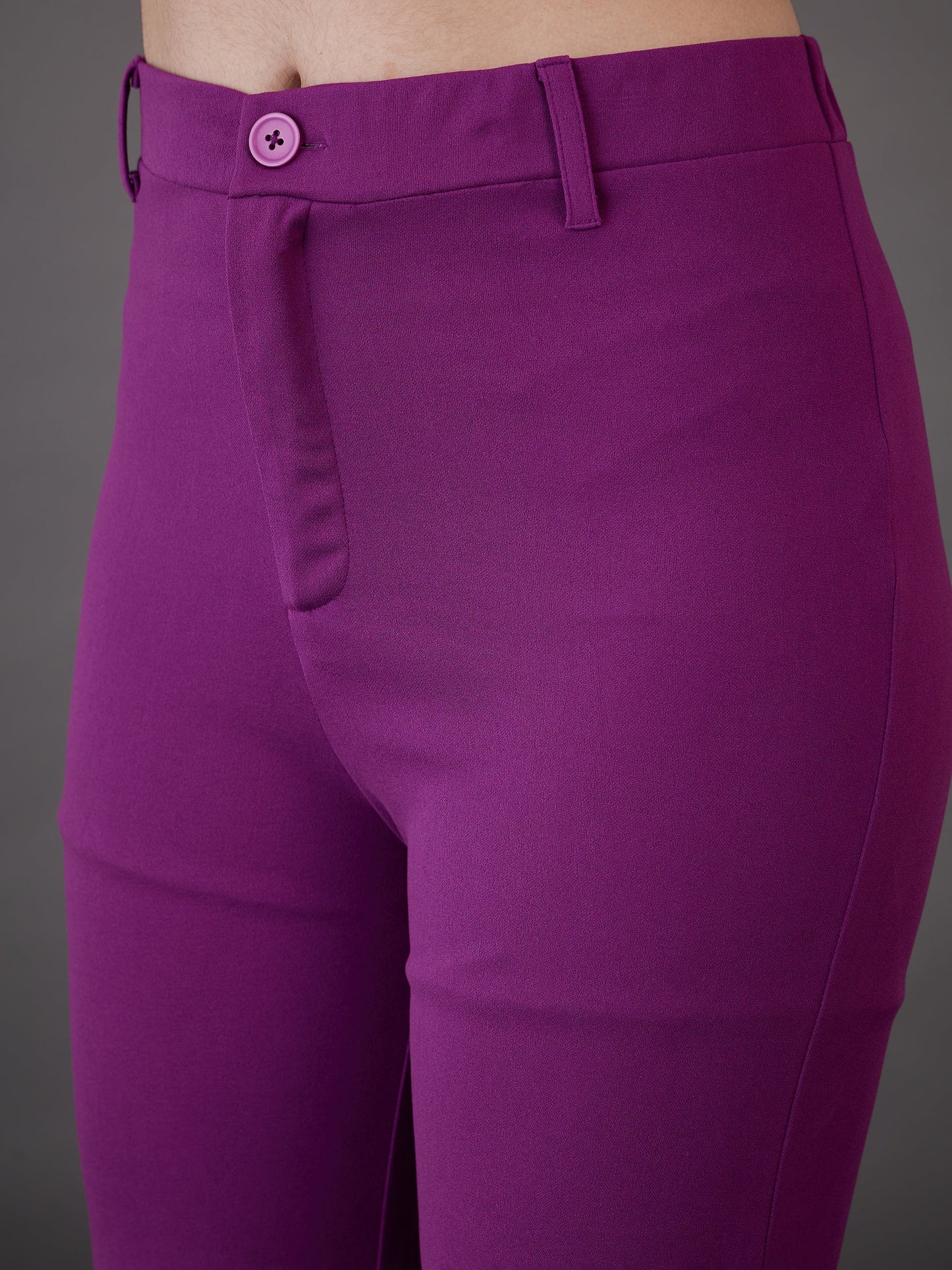 Purple Knitted Bell Bottom Pants