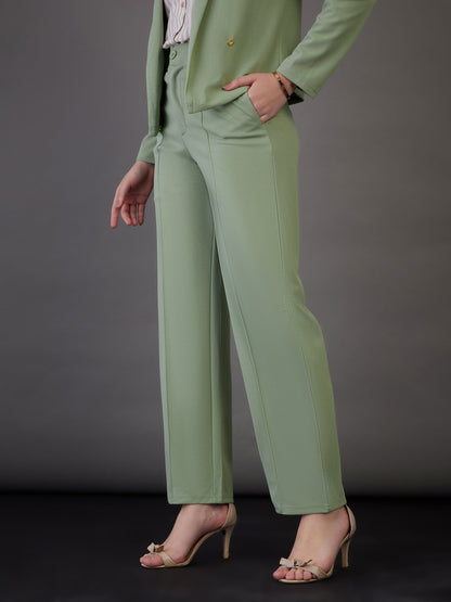 Green Front Darted Pants