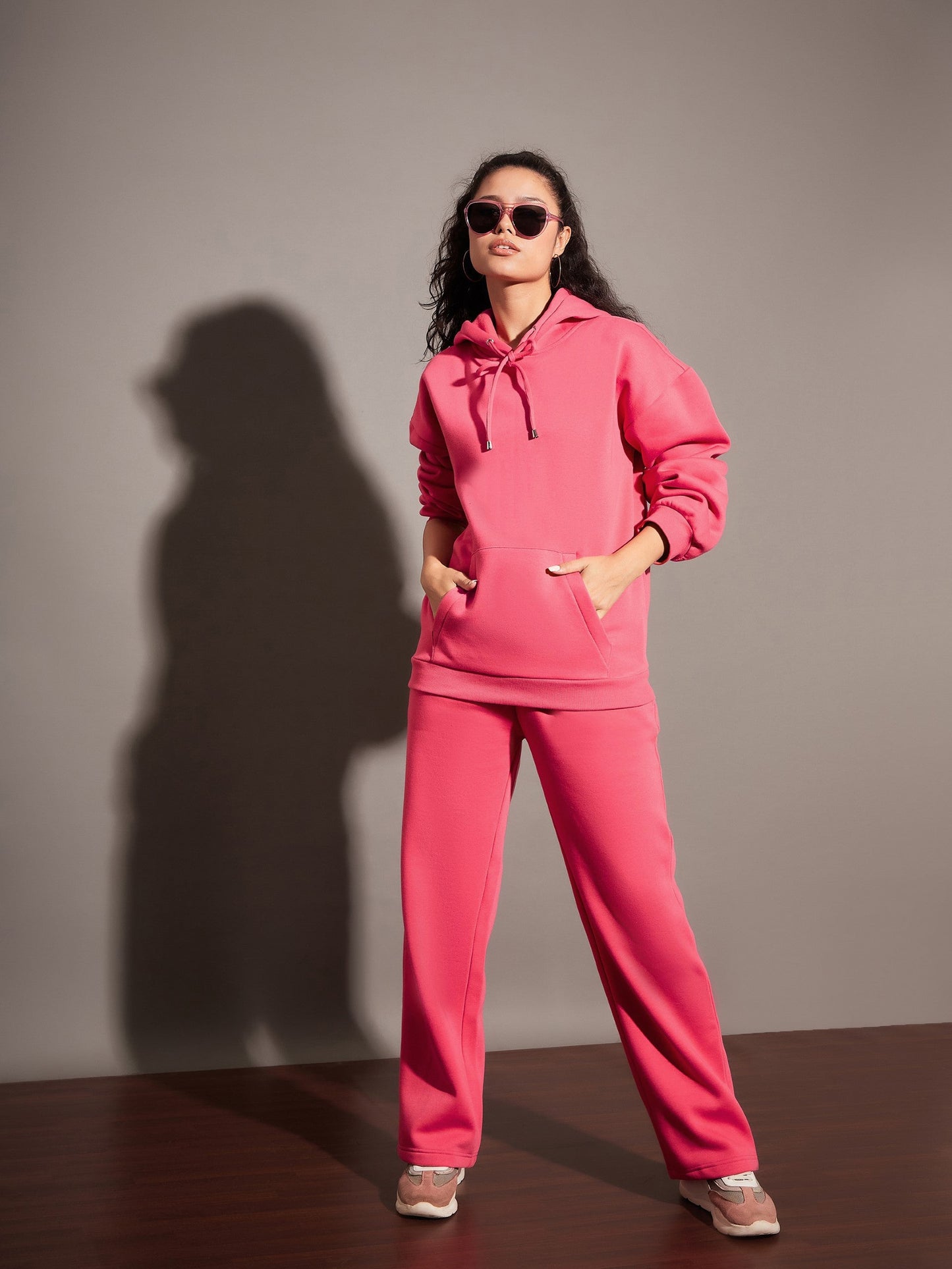 Pink Fleece Track Pants