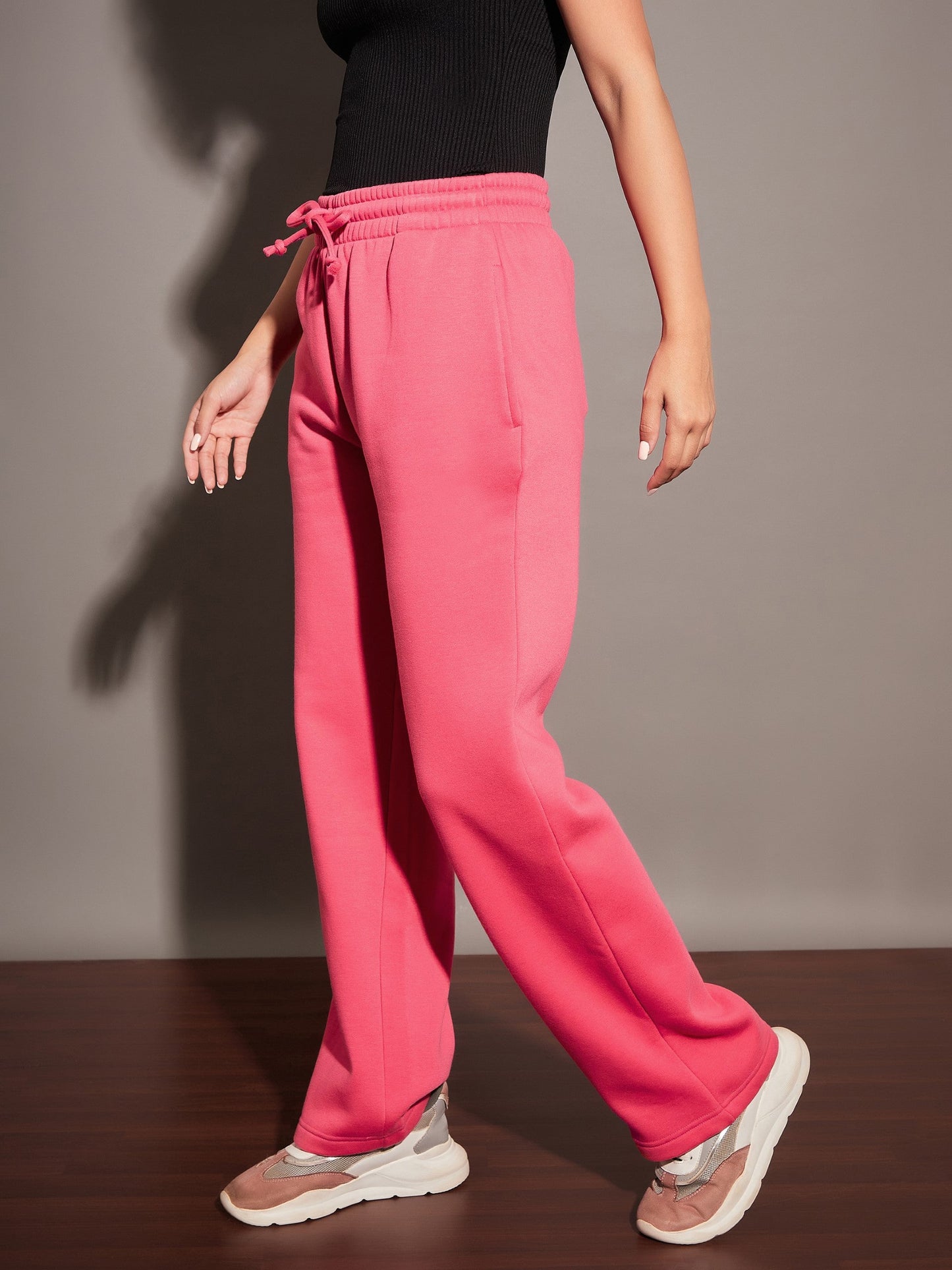 Pink Fleece Track Pants
