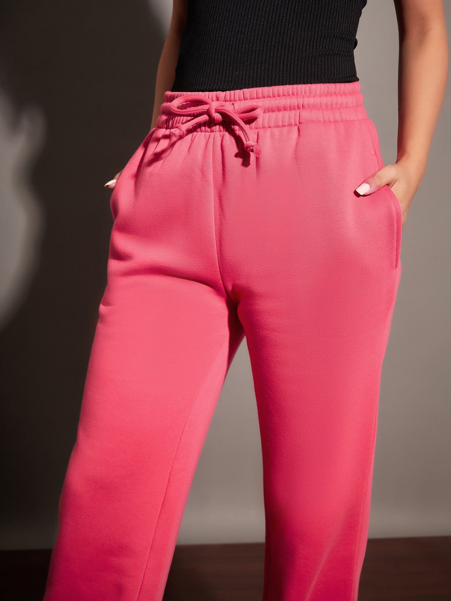 Pink Fleece Track Pants