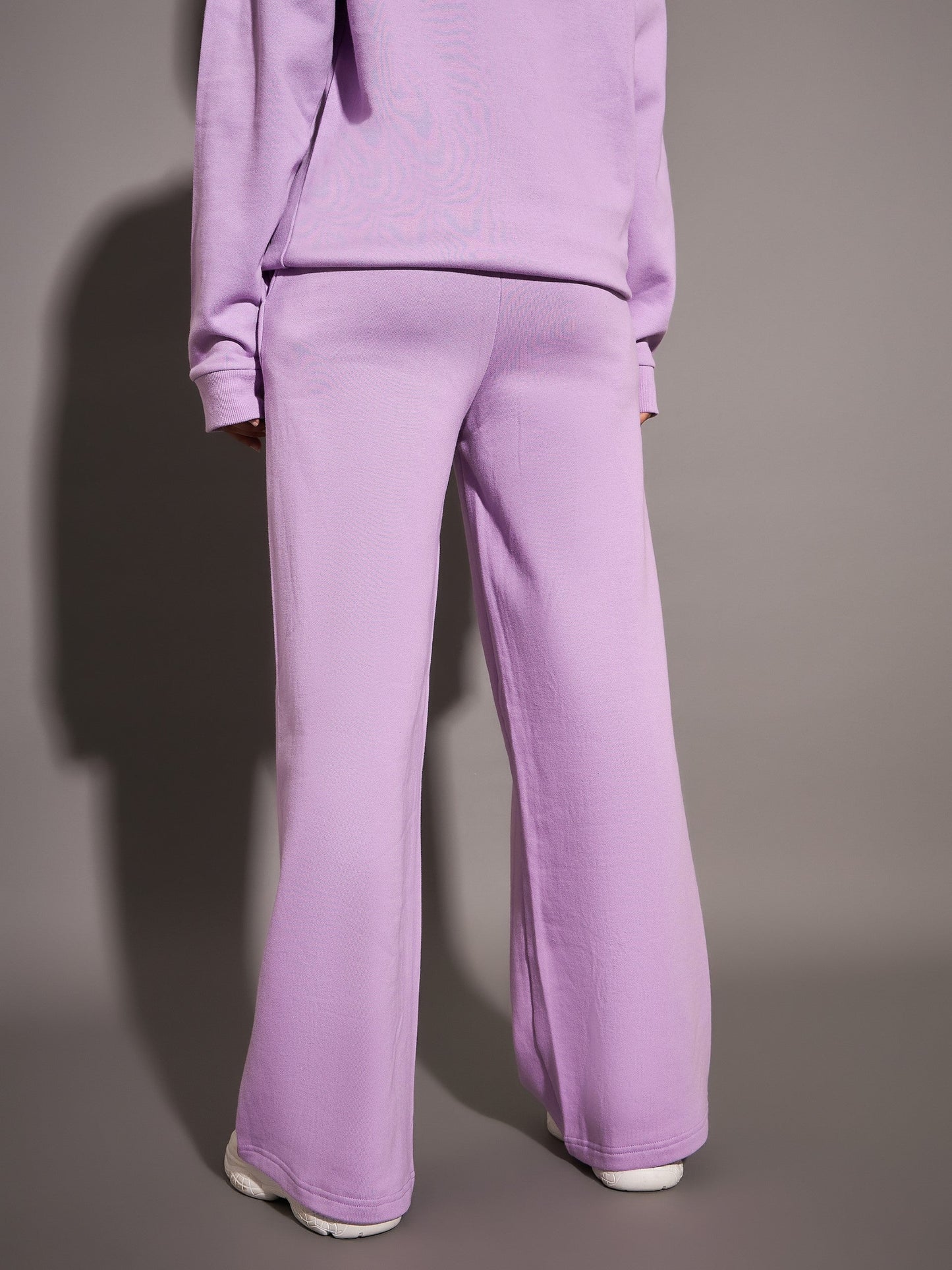 Lavender Fleece CALM MOOD Wide Leg Track Pants