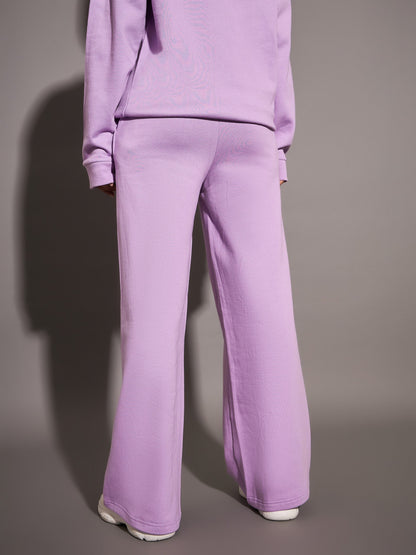 Lavender Fleece CALM MOOD Wide Leg Track Pants
