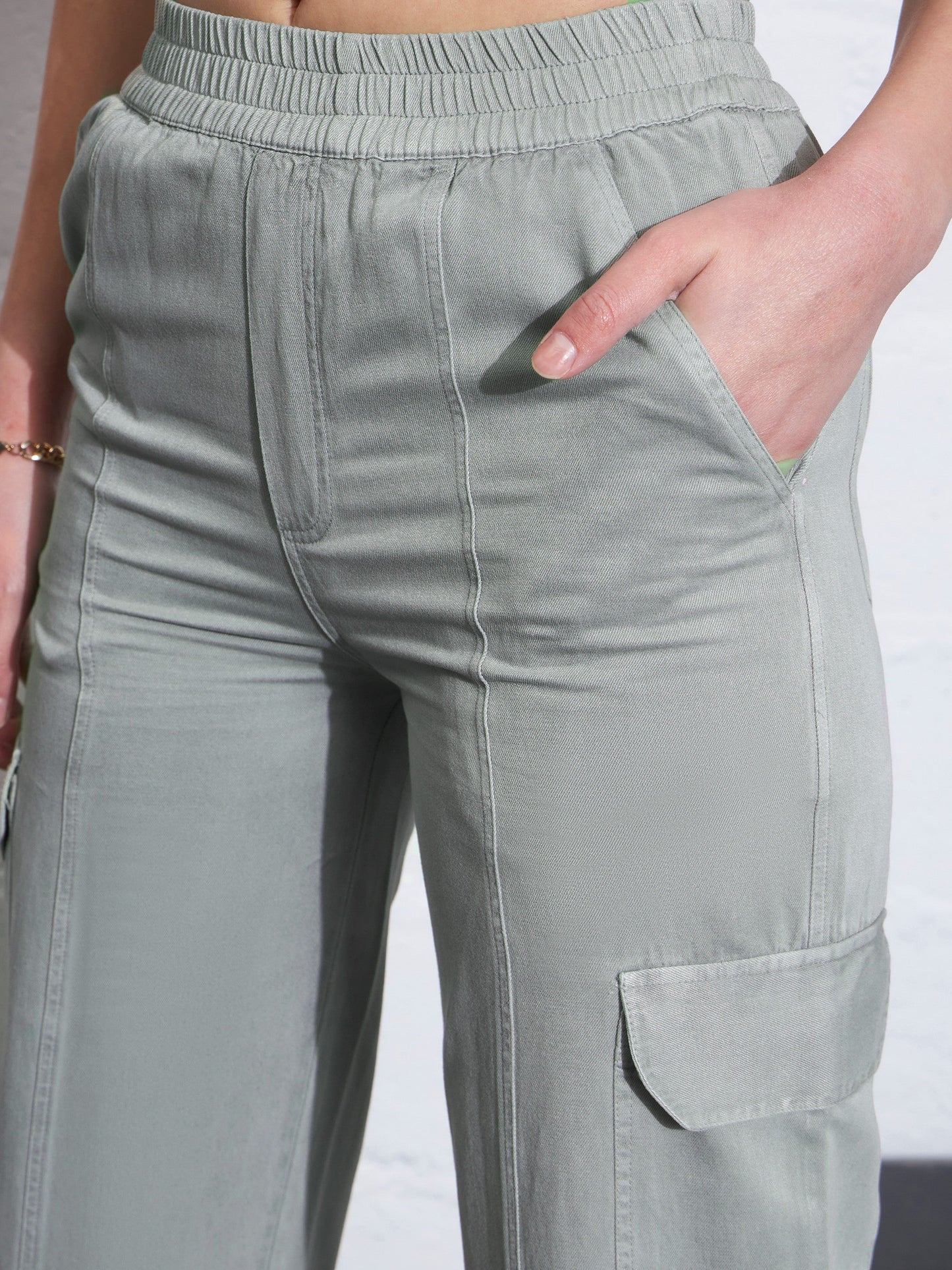 Green Twill Multi Pocket Jogger Cargos
