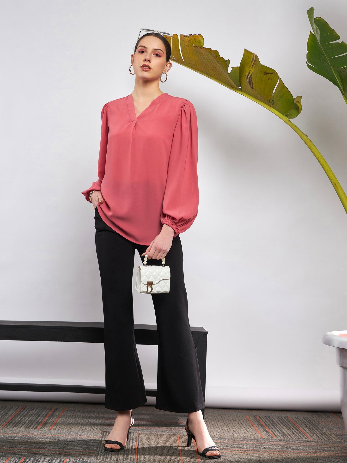 Black Knit Bell Bottom Pants