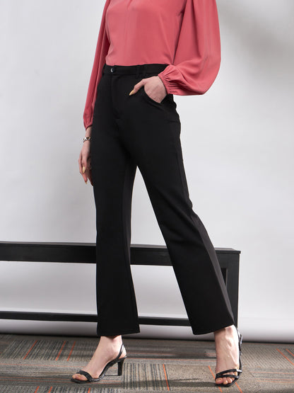 Black Knit Bell Bottom Pants