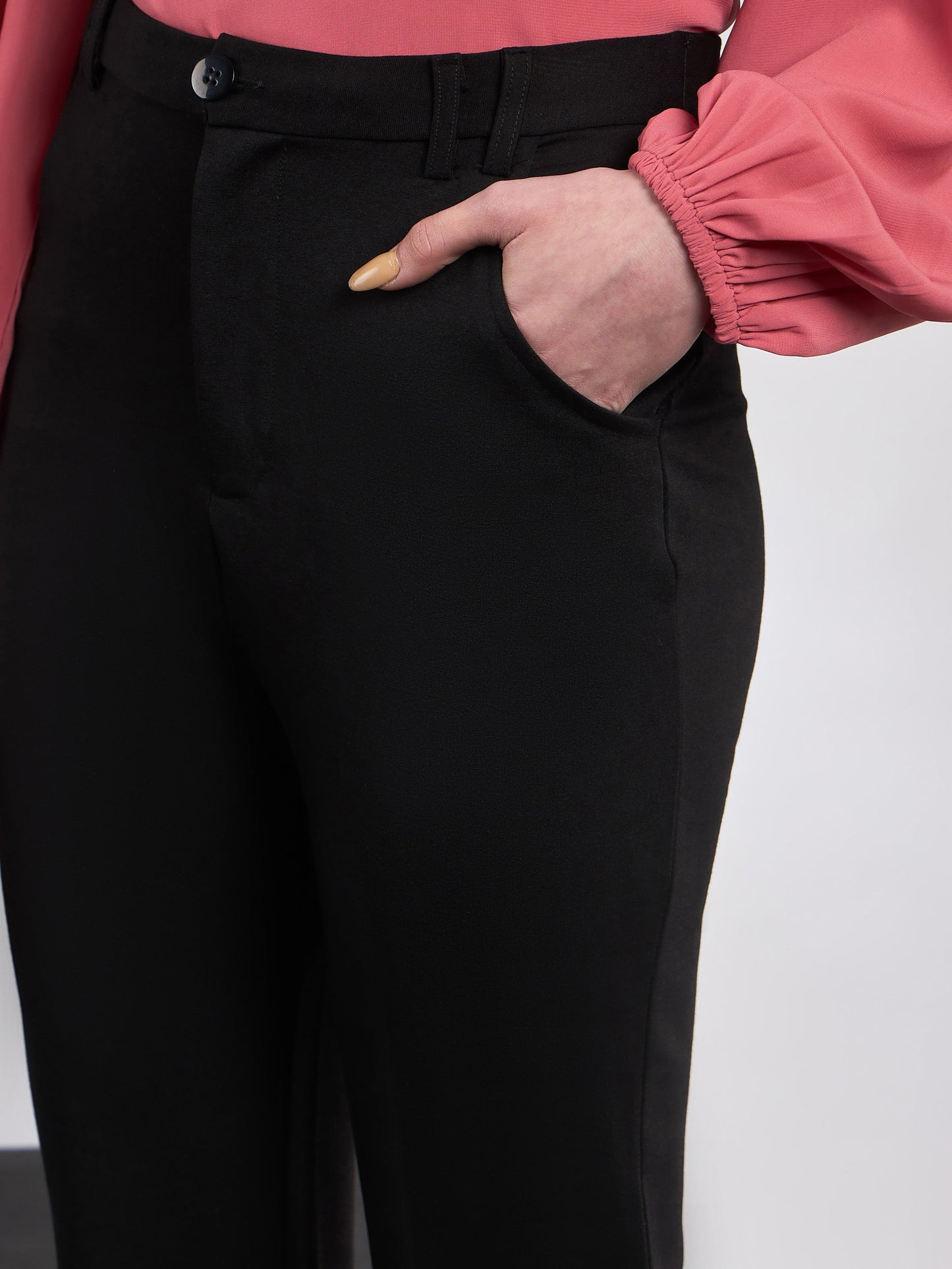 Black Knit Bell Bottom Pants