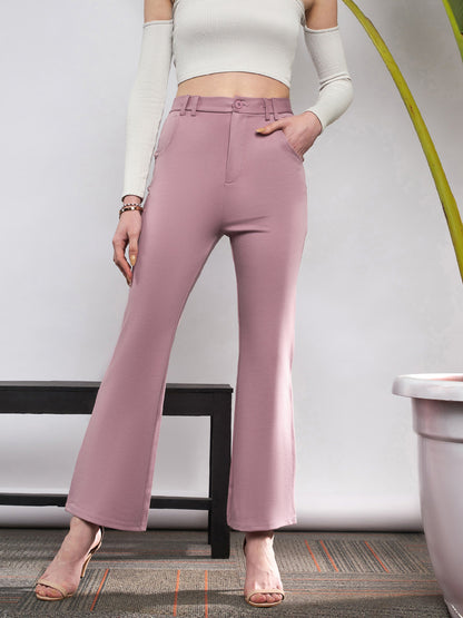 Light Pink Knit Bell Bottom Pants