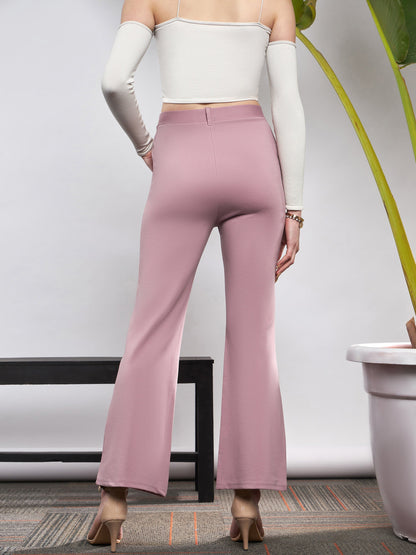 Light Pink Knit Bell Bottom Pants