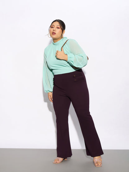 Burgundy Bell Bottom Trousers