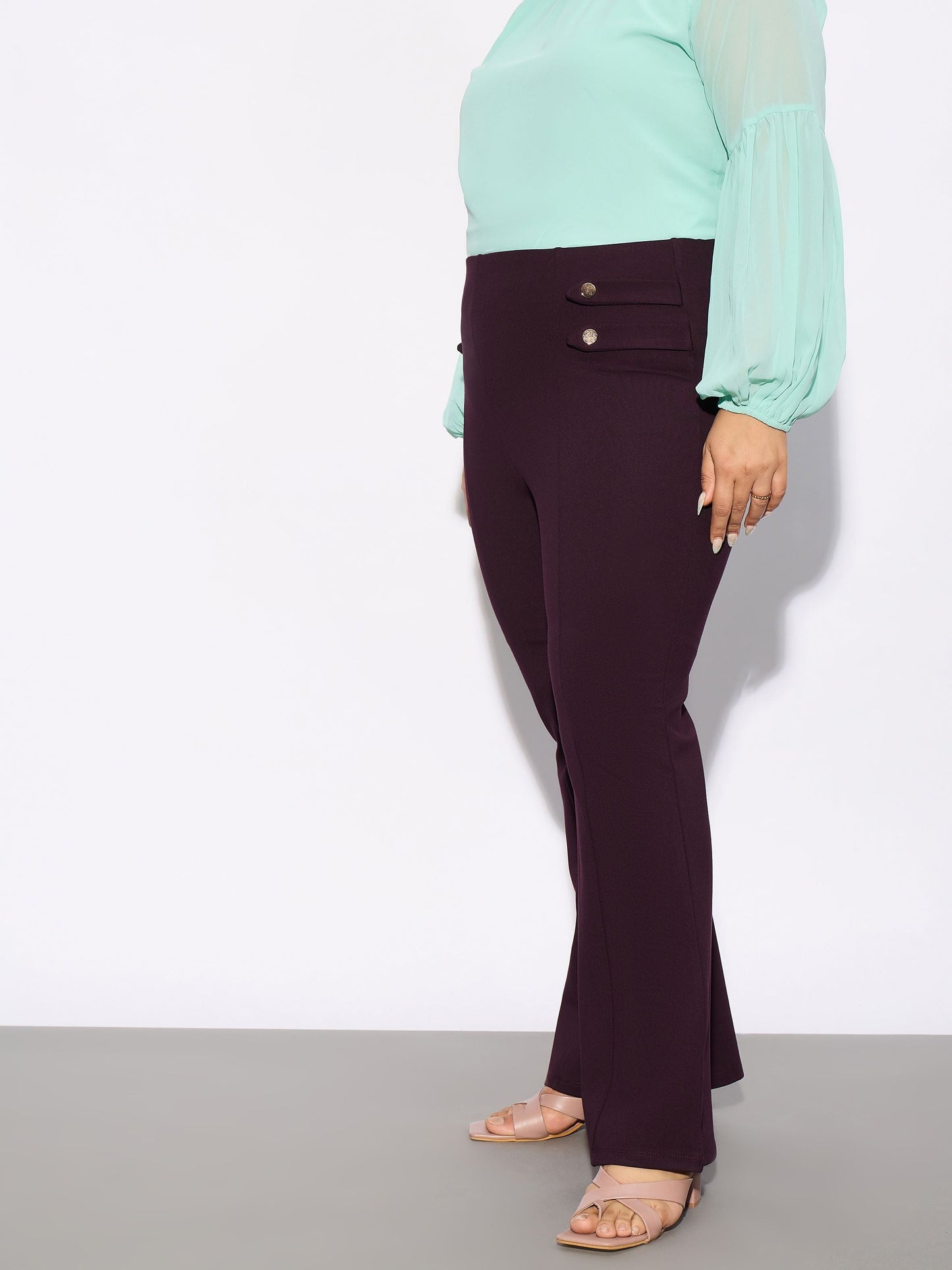 Burgundy Bell Bottom Trousers