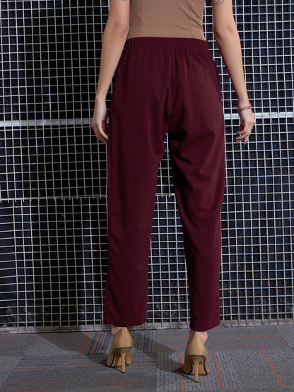 Red Waist Button Pants
