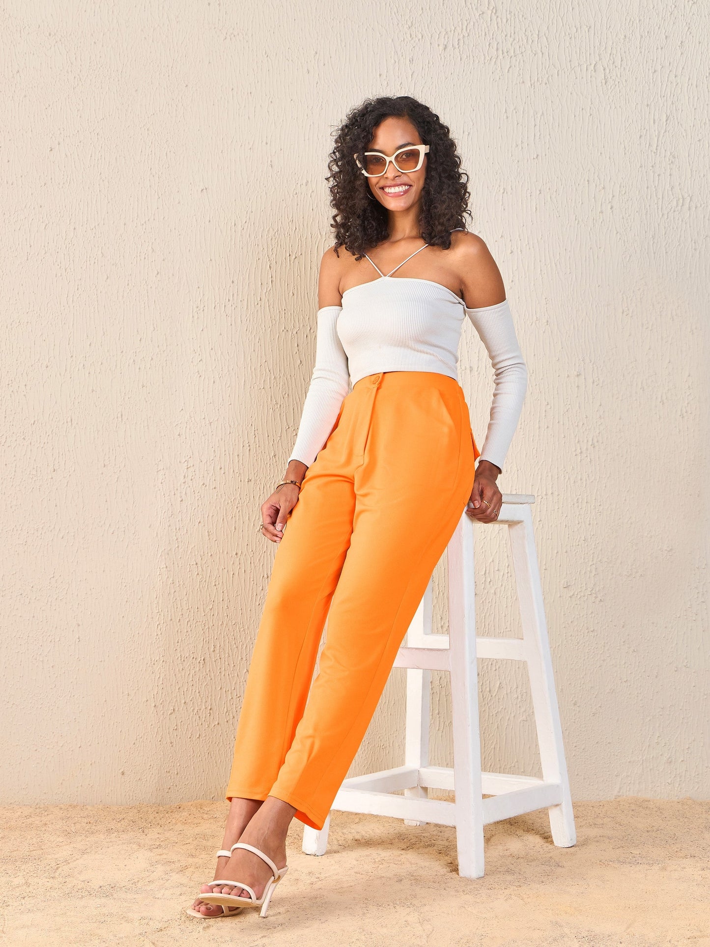 Orange Tapered Pants