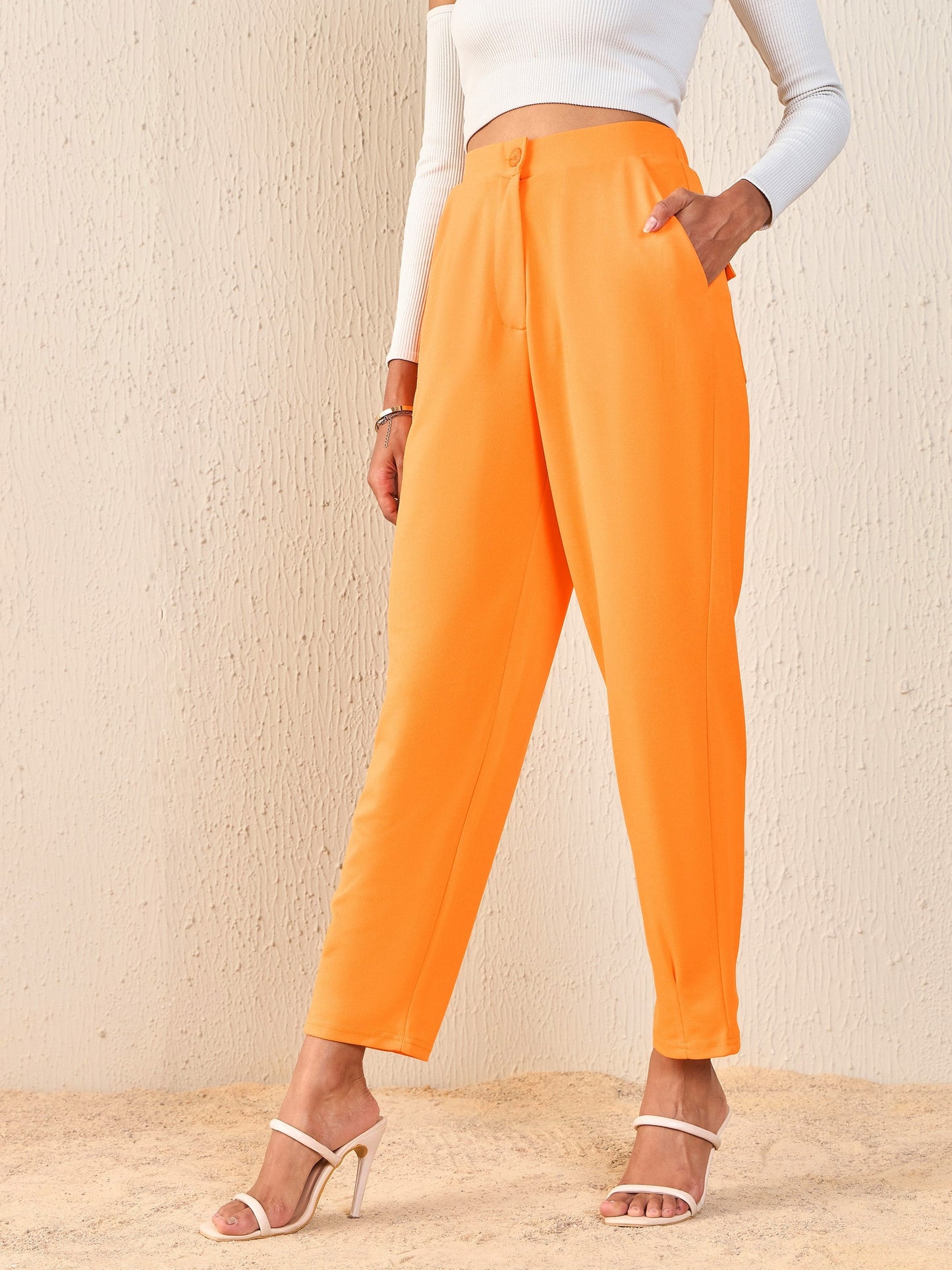 Orange Tapered Pants