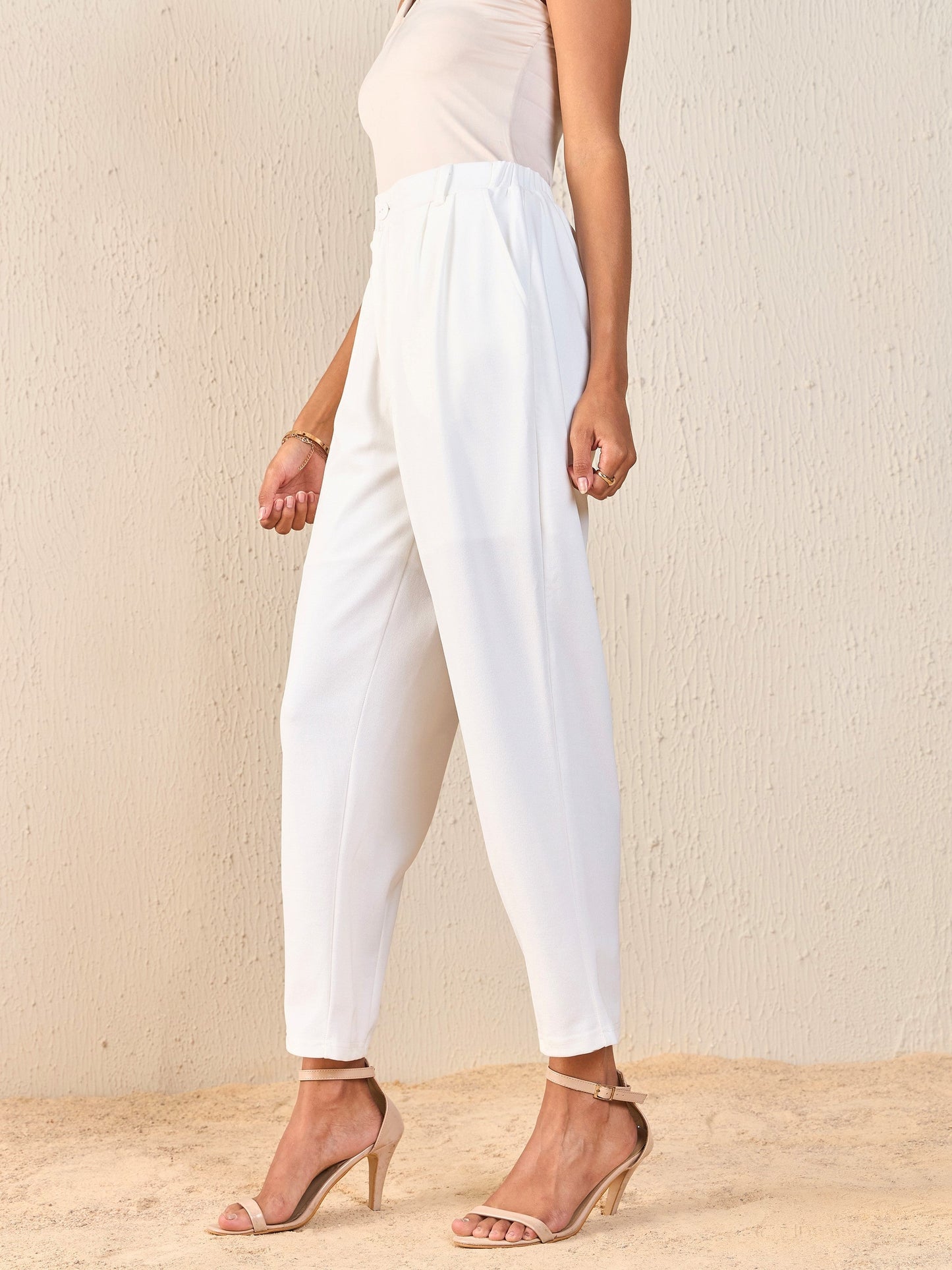 White Tapered Pants