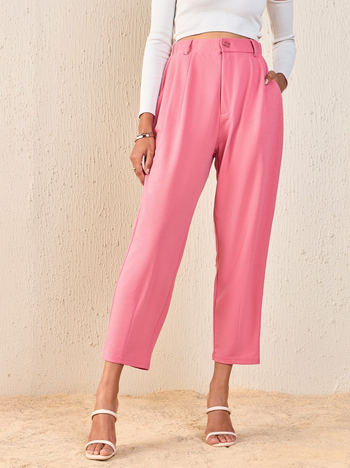 Pink Tapered Pants