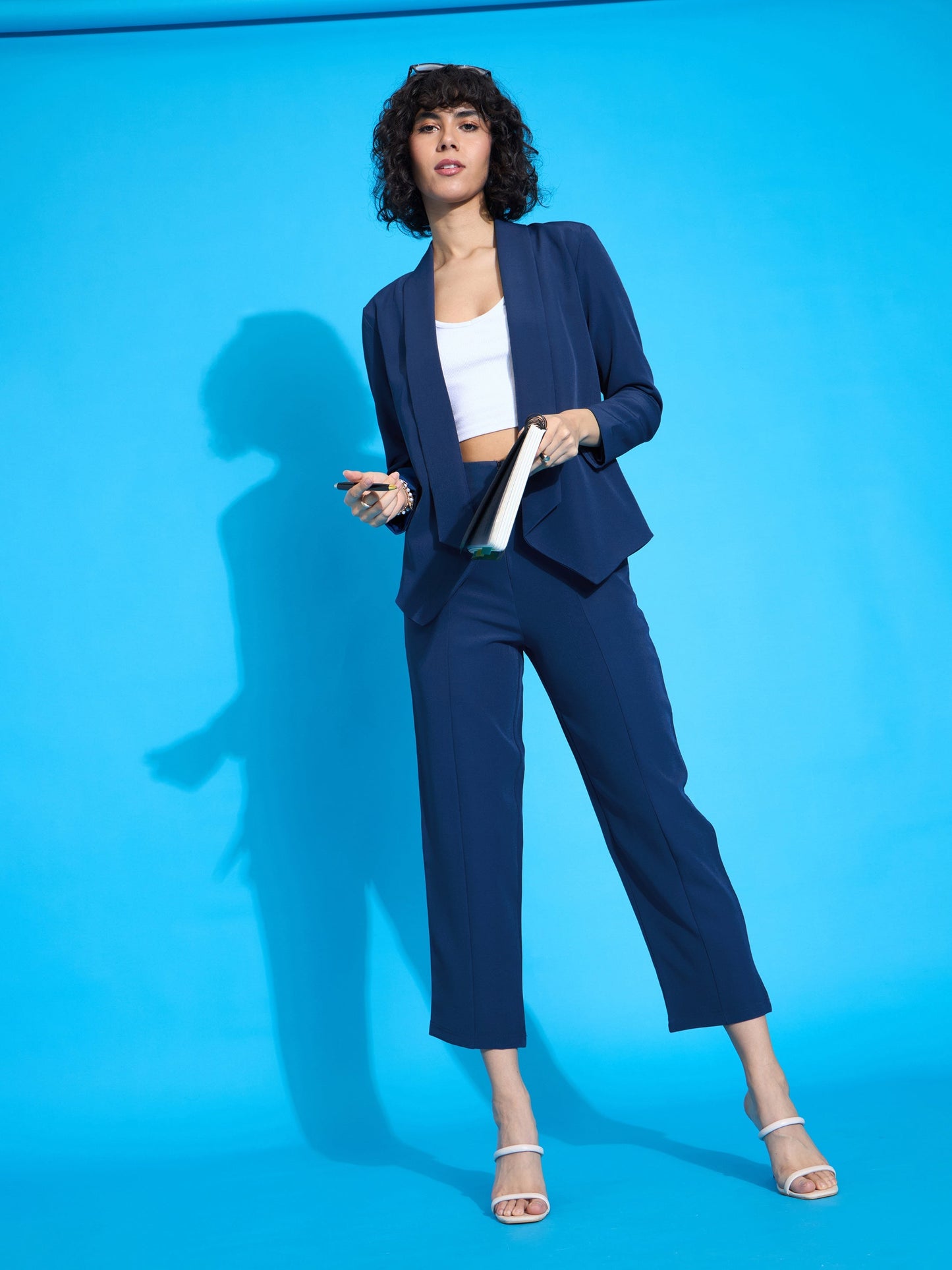 Royal Blue Front Darted Balloon Fit Pants