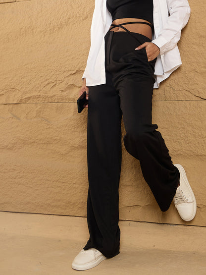Black Side Dori Comfort Fit Korean Pants