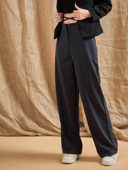 Steel Grey Side Dori Comfort Fit Korean Pants