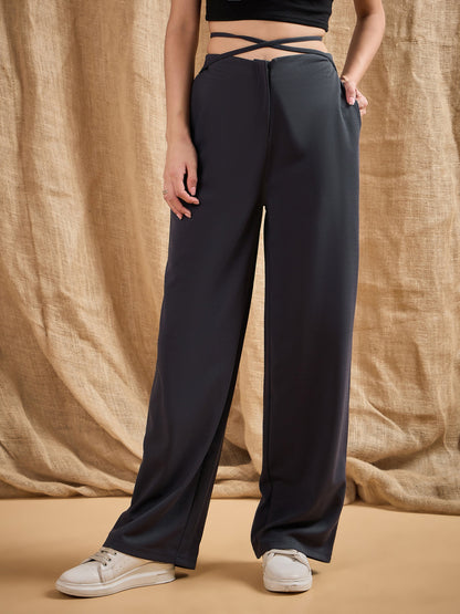 Steel Grey Side Dori Comfort Fit Korean Pants