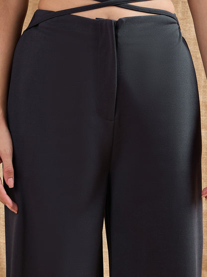 Steel Grey Side Dori Comfort Fit Korean Pants