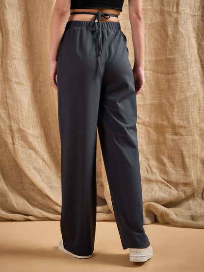 Steel Grey Side Dori Comfort Fit Korean Pants