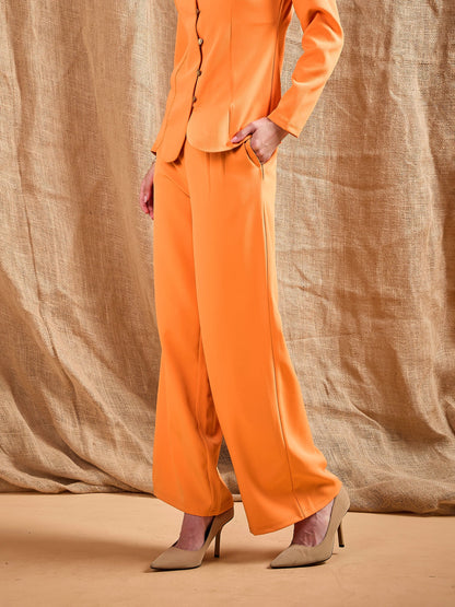 Orange Waist Darted Comfort Fit Pants