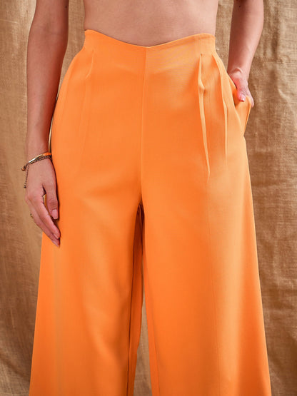 Orange Waist Darted Comfort Fit Pants