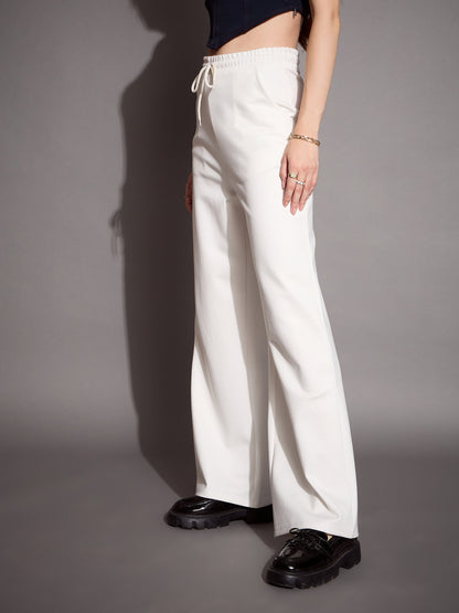 White Relaxed Fit Track Pants