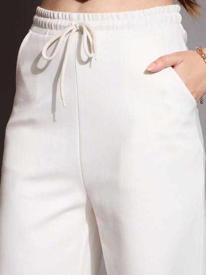 White Relaxed Fit Track Pants