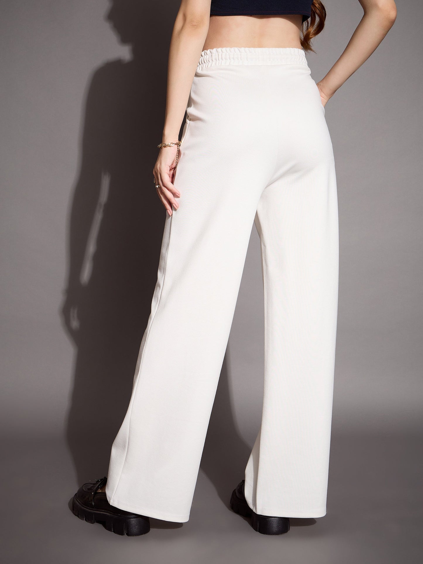 White Relaxed Fit Track Pants