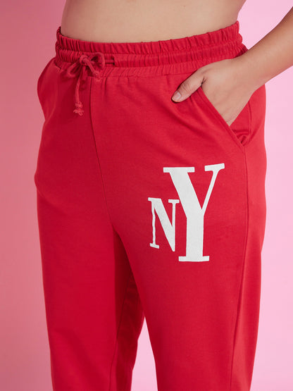 Red NEW YOKE Fleece Joggers