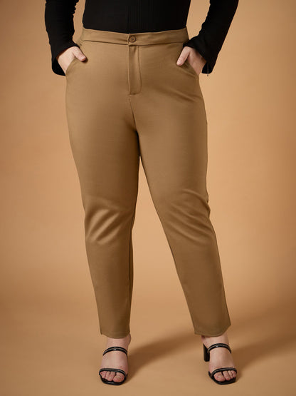 Beige Mom Fit Pants