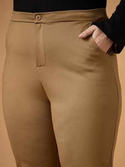 Beige Mom Fit Pants