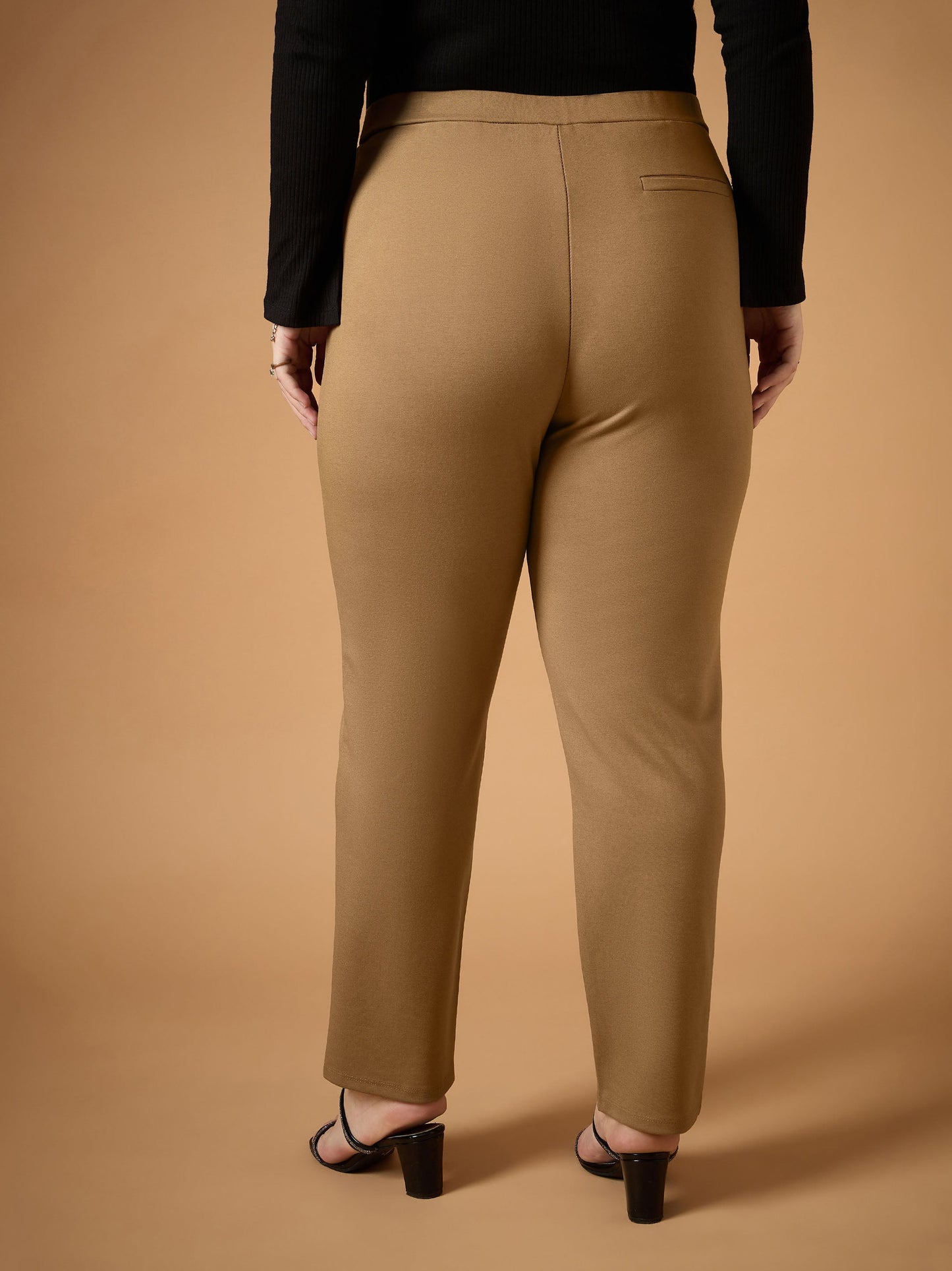 Beige Mom Fit Pants