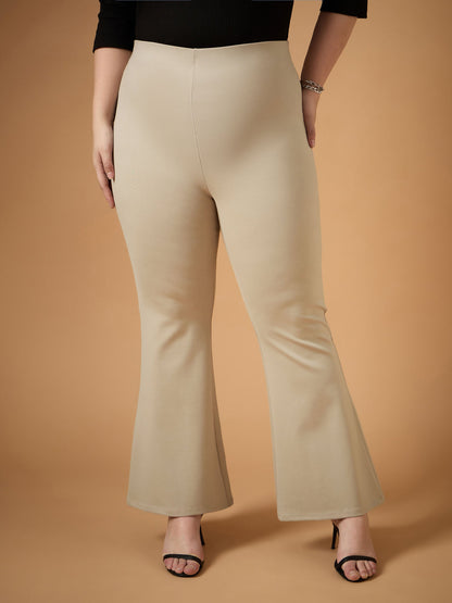 Light Beige Flared Bell Bottom Pants