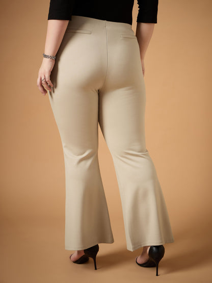 Light Beige Flared Bell Bottom Pants